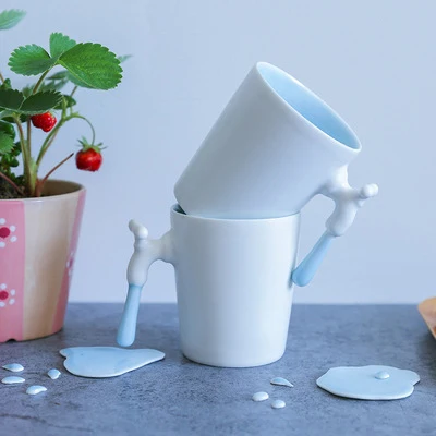

Hot selling 10oz can be made as a gift creative faucet handle shape ceramic mug, As the picture show