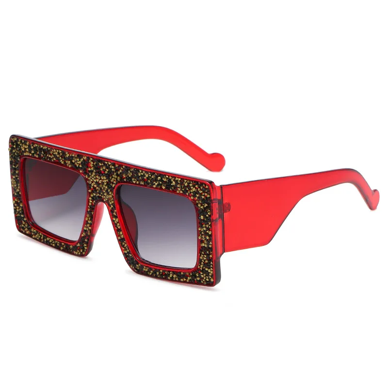 

MJ-0558 Europe And The United States Fan Sky Sparkled Tide Sunglasses For Women Big Frame New Sunglasses Fashion