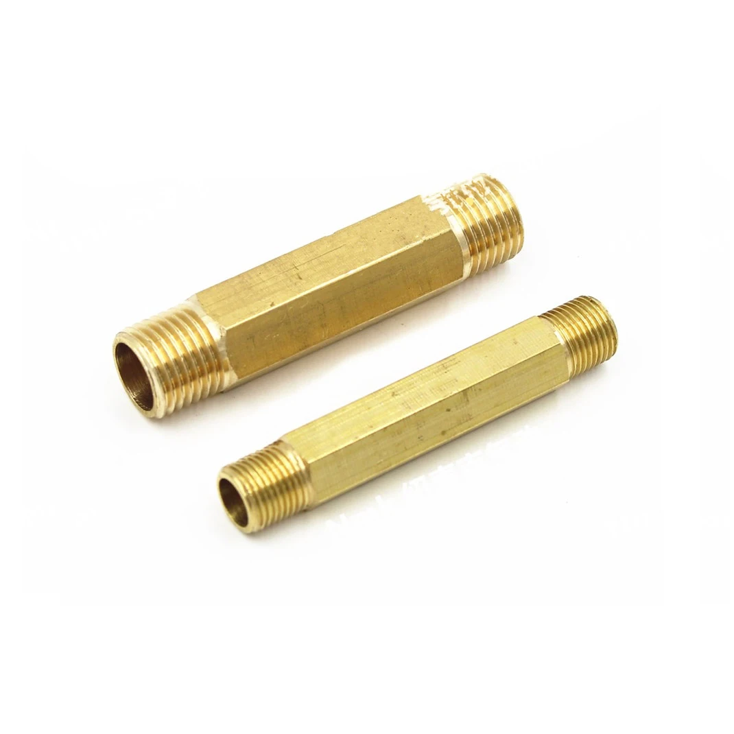 

1pcs Brass Pipe Fitting 59mm Long Nipple with G1/8" G1/4" G3/8" G1/2" Male Thread