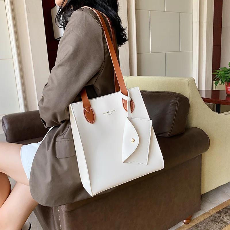 

pu leather female satchel women office tote bag ladies classic bucket handbag fancy girls travel shopping purse, Picture