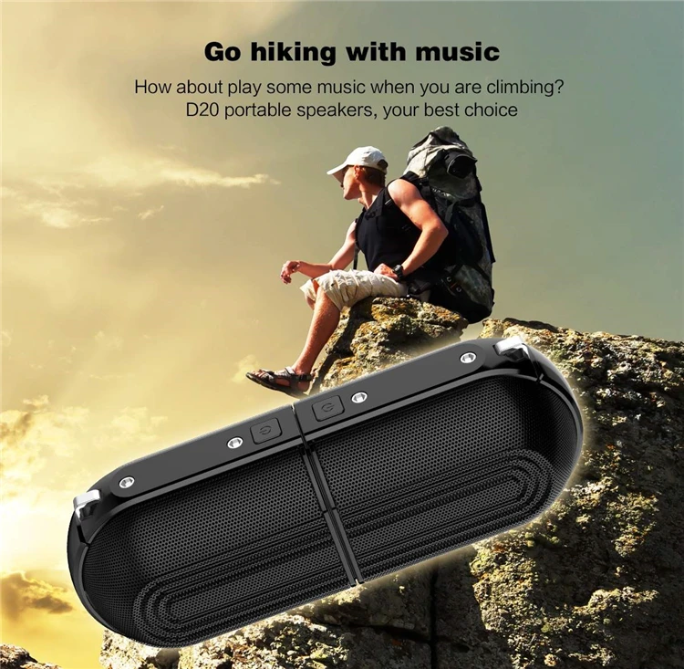 TWS BT Portable Speaker D20 10W Loudspeaker Stereo Sound Quality Two Portable Power Bank Double USB Port For Outdoor - ANKUX.COM