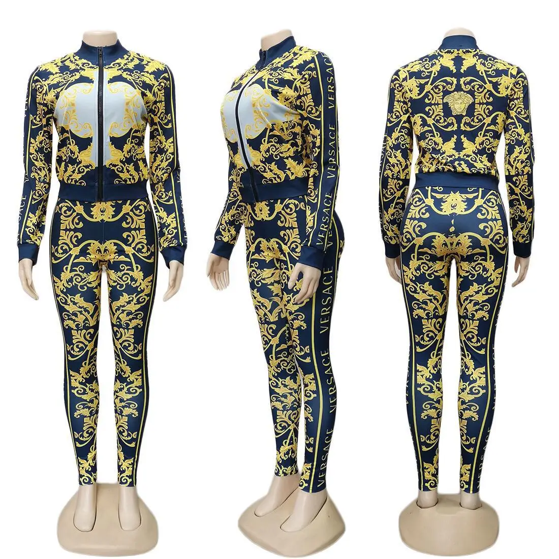 

Wholesale Custom Design Printed Casual Fashion Top And Pencil Pants Two Piece Clothes Set For Women, Picture