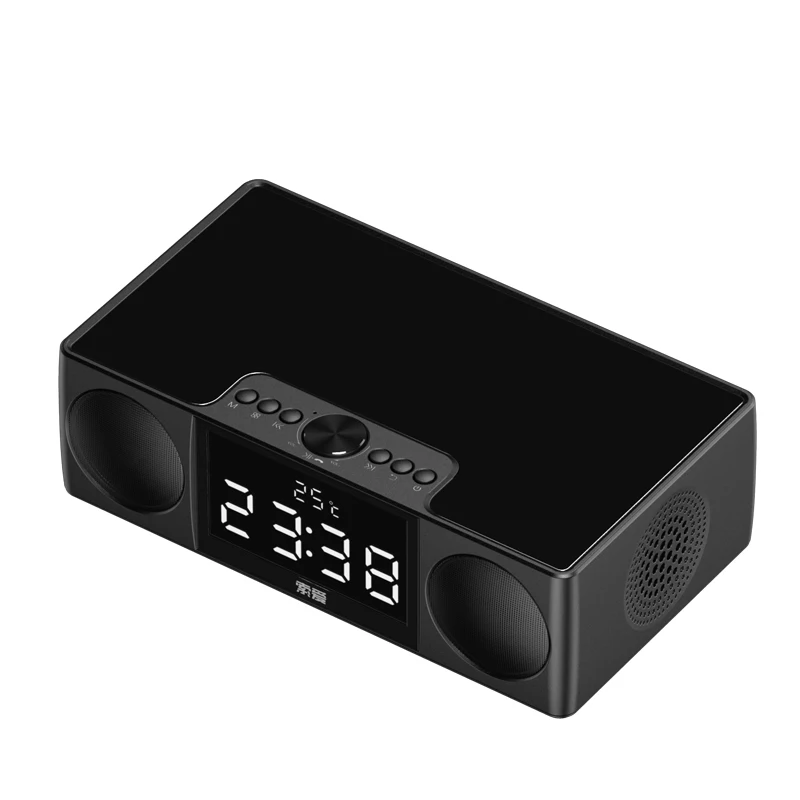 

New arrival luxury speaker Wireless portable speaker soundbox Stereo BT plastics speaker support TF Card FM USB with TFT screen, Black & white
