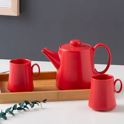 

Nordic creative color glaze ceramic cold water bottle household mug water set logo custom wholesale, As the picture show