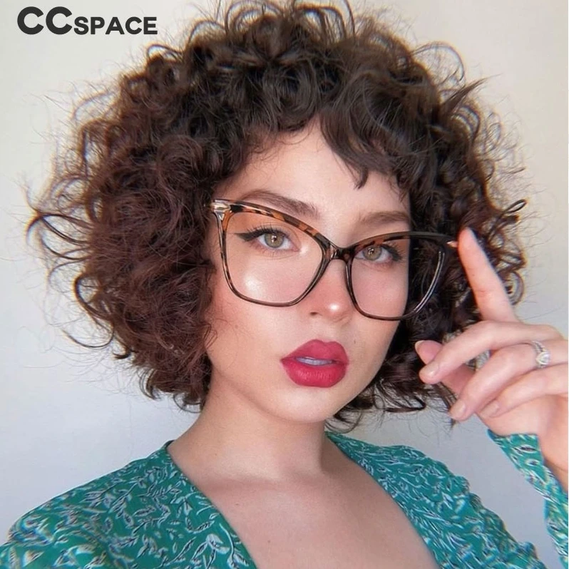 

45077 Optical Ladies Sexy Cat Eye Glasses Frames Women Metal Legs CCSPACE Brand Designer Fashion Eyewear Computer Glasses