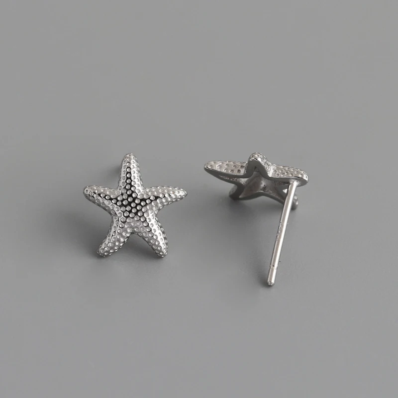Beach Jewelry Earrings 925 Sterling Silver Geometric Starfish Stud Earrings for Women Gifts Jewelry