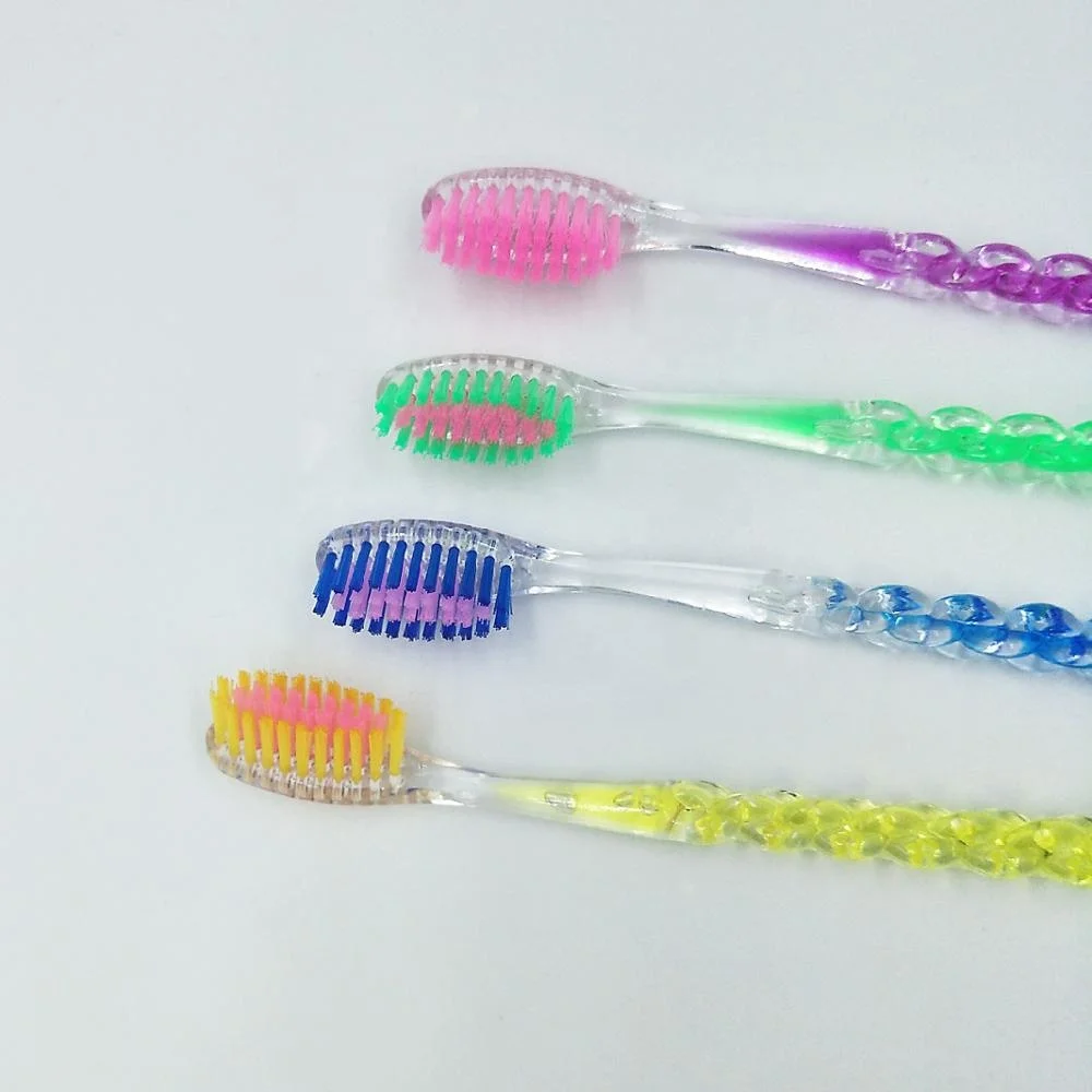 

Transparent crystal brush handle BPA free adult toothbrush, Customized color