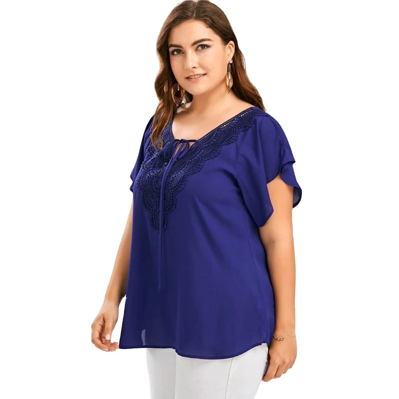 

Women's loose and breathable half-sleeved shirt shrink-proof plus size top