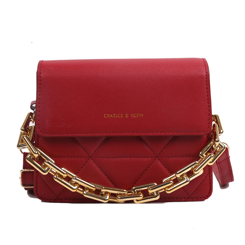 

Luxury Women Hand Bags New Designer PU Leather Fashion Handbags Thick Metal Chain Flap Crossbody Bag Sling Shoulder Ladies Purse, White,red,khaki,black