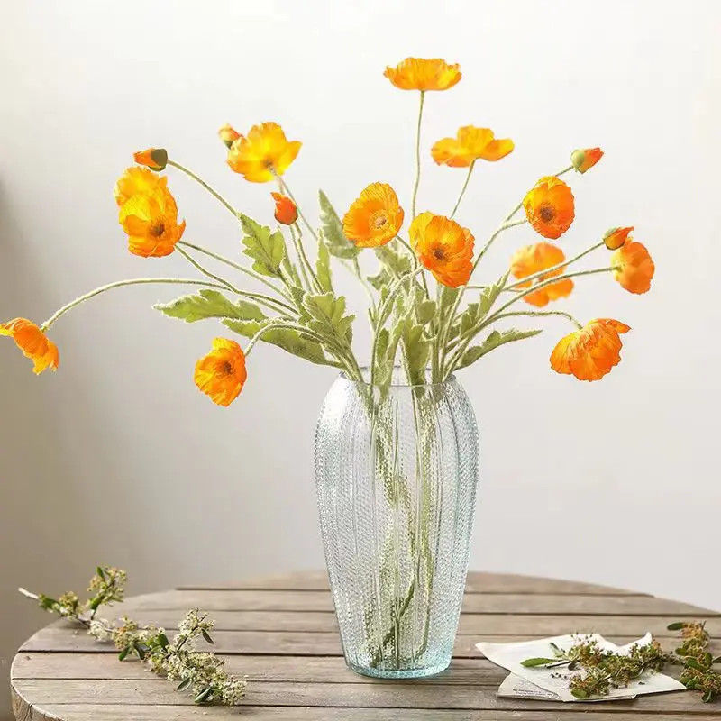 Creative Wholesale Retro Large Vase Simple Transparent Water Flower Rose Rich Bamboo Vase Living Room Crystal Vase