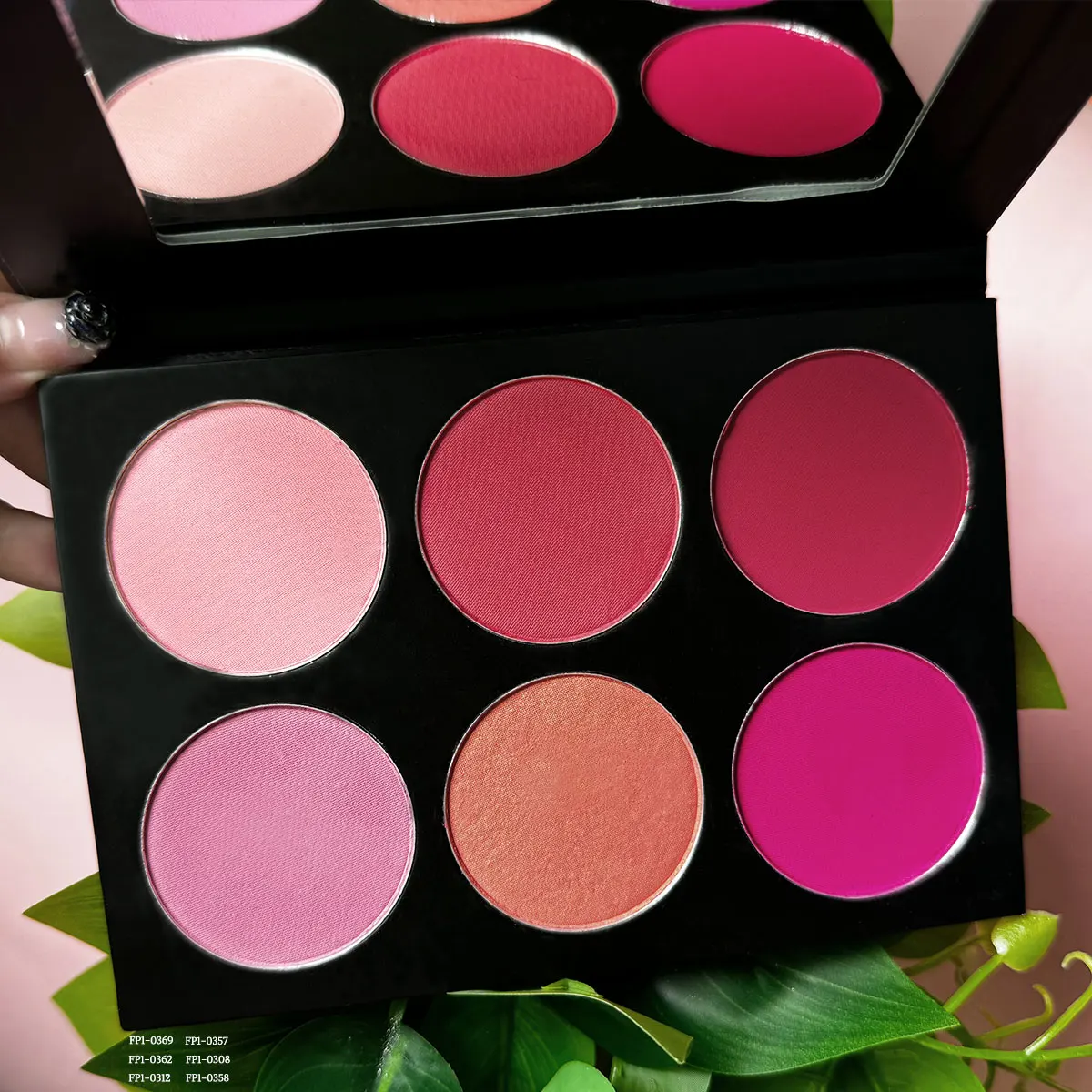Make up Blush Palette Multi Color Cruelty Free Luxury Pigment Pink Private Label Powder Blush Palette
