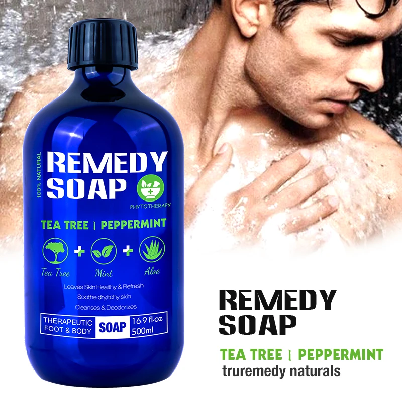 

Private Label Natural Organic Body Wash Remedy Soap Rosemary Tea Tree Oil Healing Nourishing Shower Gel For Soothes Liquid Soap