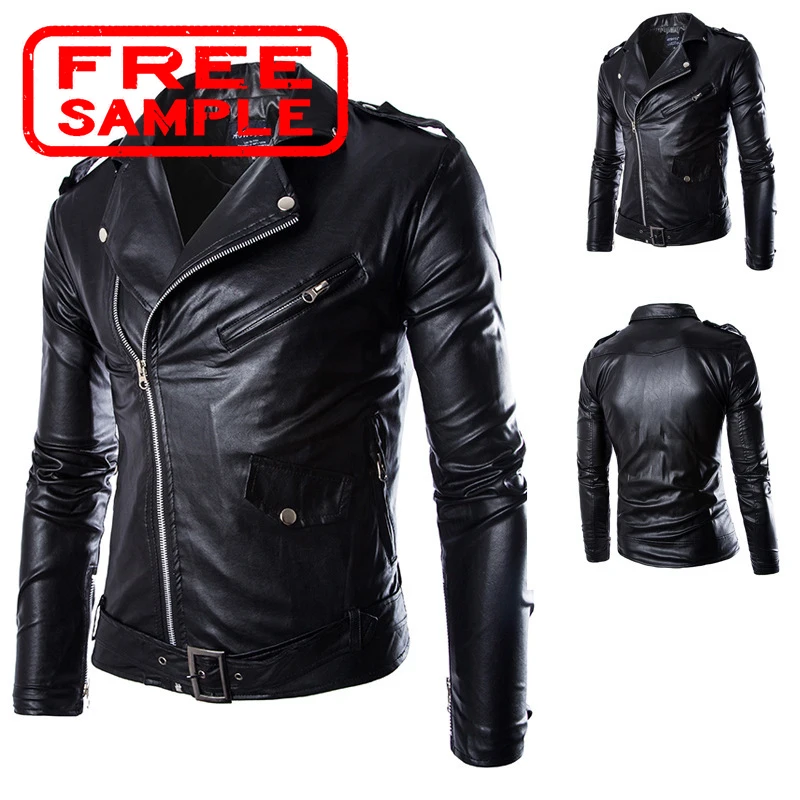 

FREE SMAPLE Wholesale Fashion OEM With Pocket Plain Dyed Leather Jackets Male Jakets For.Men Jeans Black varsity bomber jacket