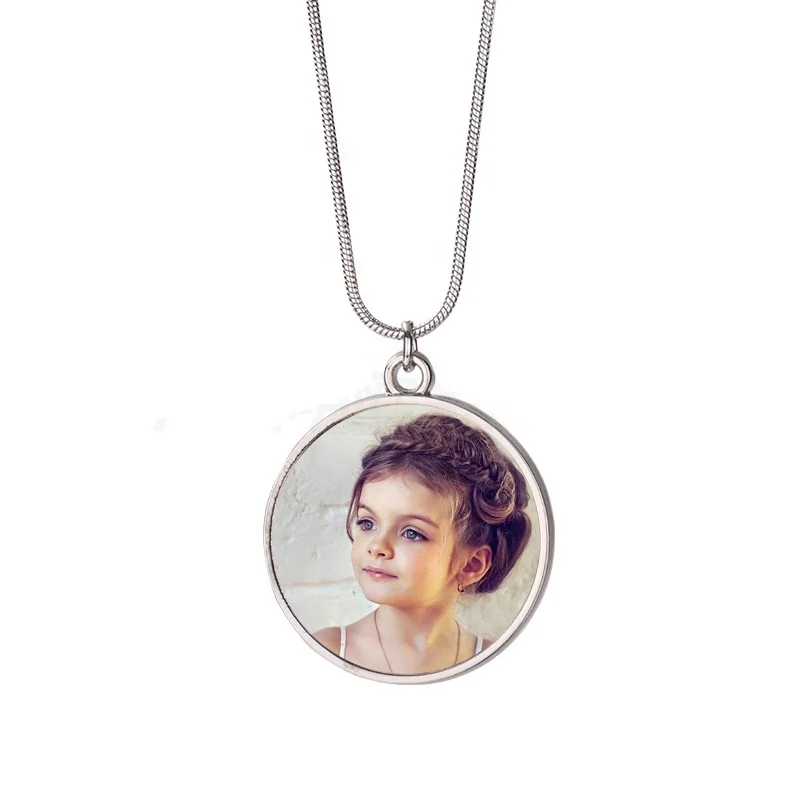 

MO-12 Blank Sublimation Latest Necklace DIY Personalized Round Alloy Necklace