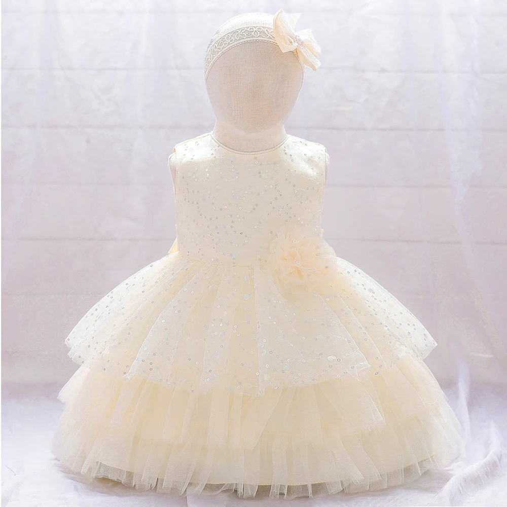 

MQATZ New Model Baby Girl Party Frocks Kids Flower Girls Dress Elegant Design Dresses With Free Hairband