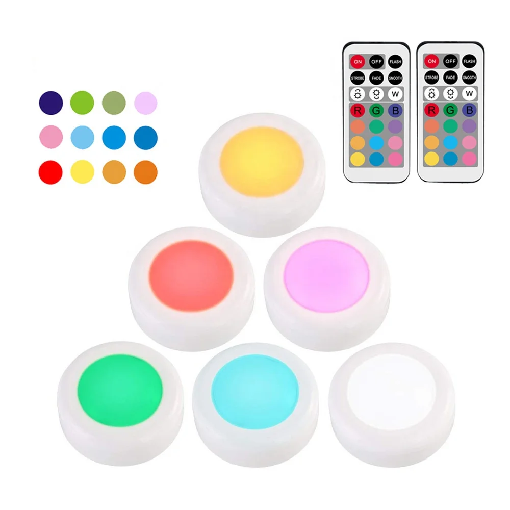 Battery Operated LED Lighting Remote Control 12 Color RGB Closet night Lights FLASH/STROBE/FADE/SMOOTH Mode for Closet/Showcase