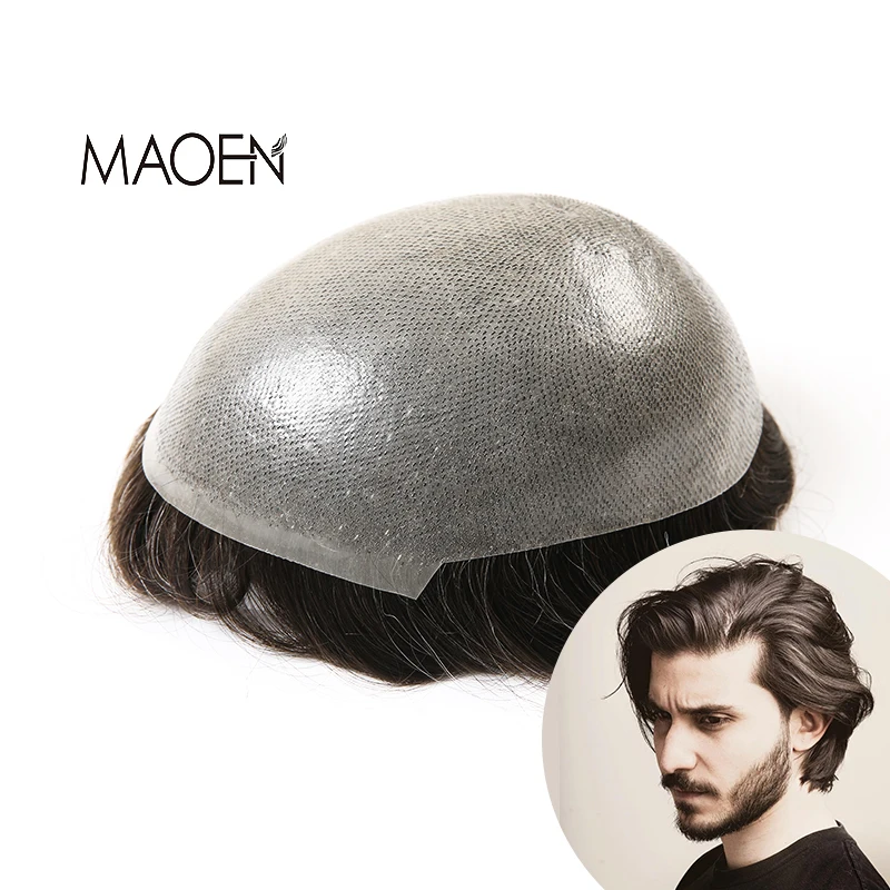 

in stock 0.02mm 0.03mm 0.04mm natural looking ultra thin skin v-loop NG Base Hairpiece Toupee For Men all PU Hair Toupee