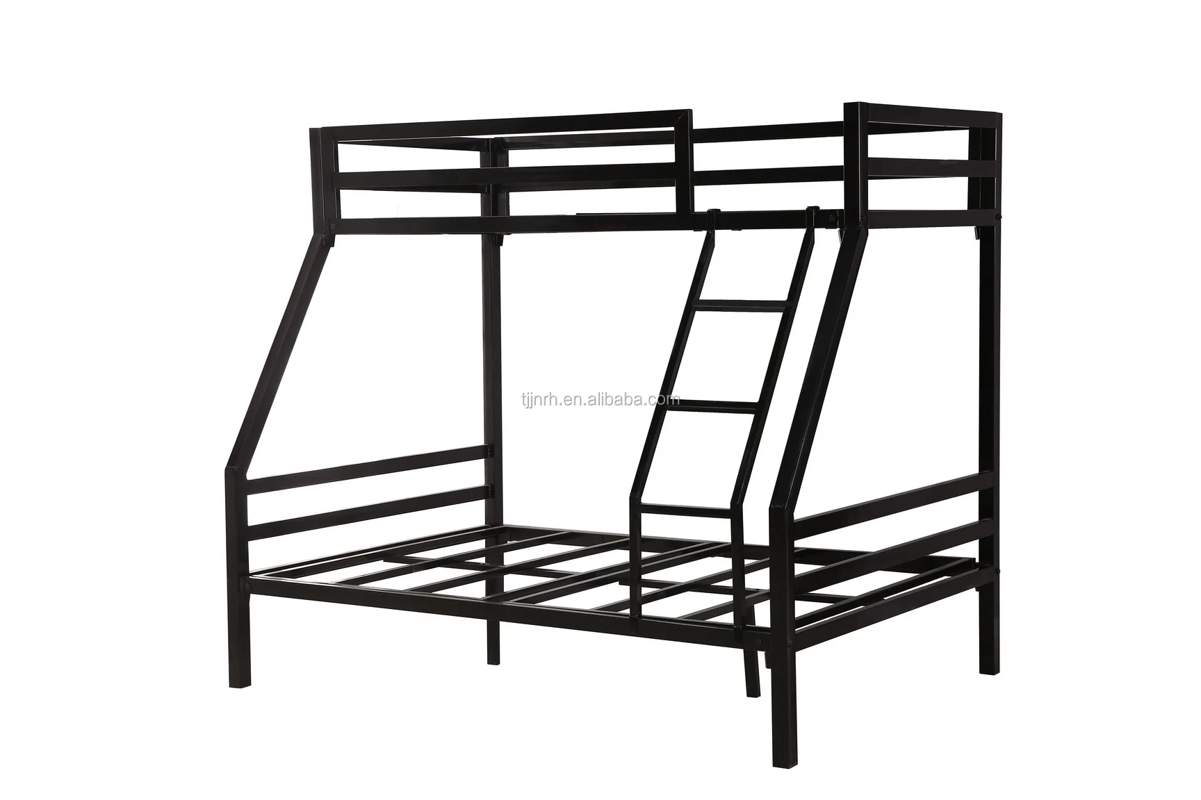 Queen Over Full Double Stackable Metal Bunk Bed Pipe Frame Students