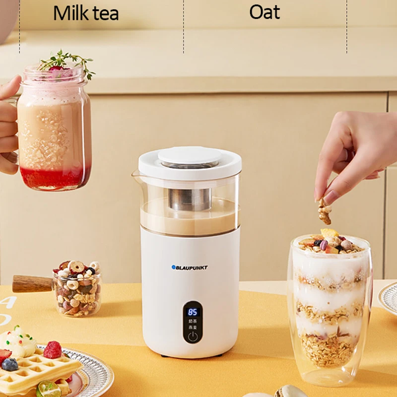 

220V Electric Coffee Maker Portable Milk Tea Oat Machine Mini Automatic Tea Maker Breakfast Machine with Temperature Show 600ml