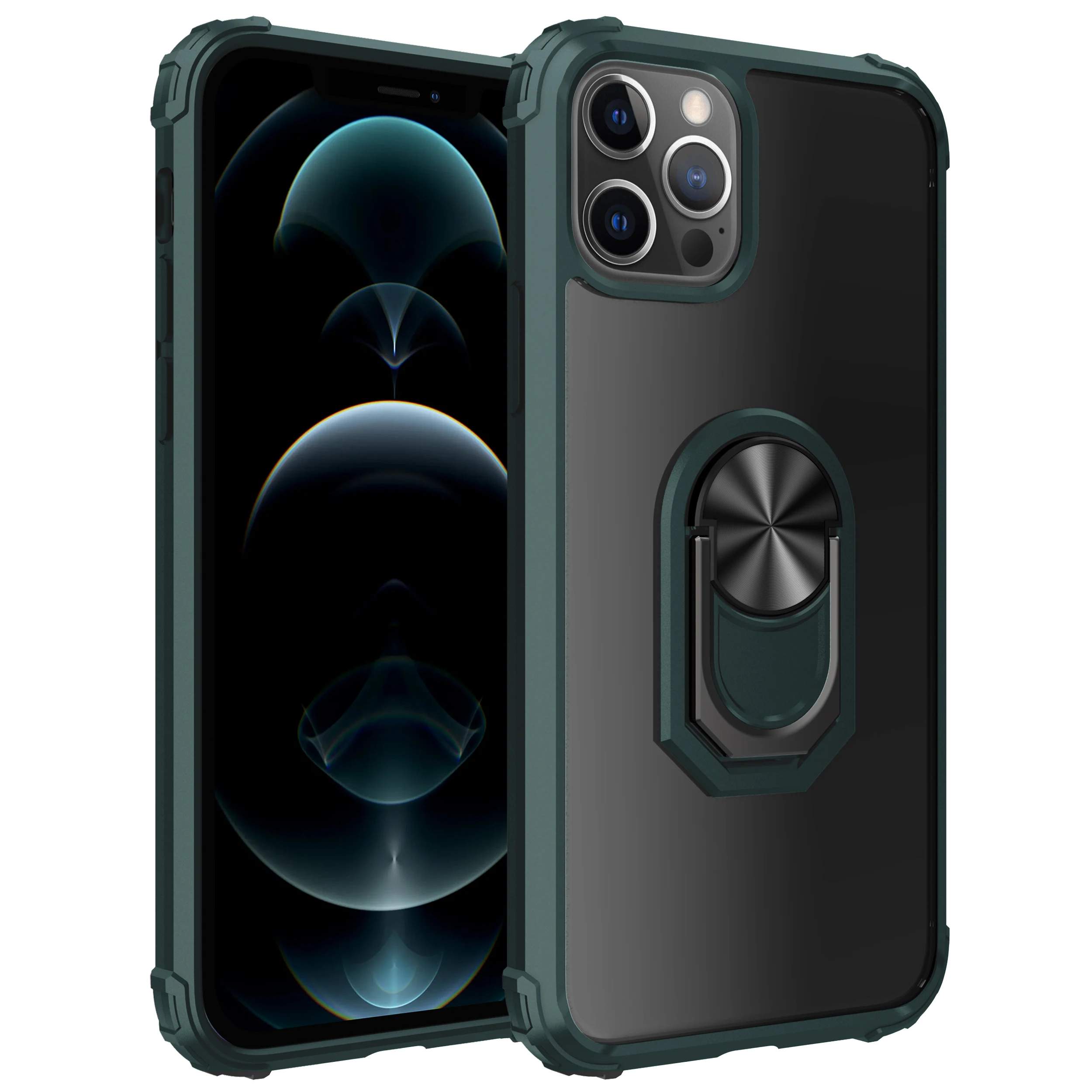 

Ring Holder Military Grade Protective Silicone Shockproof Tough Armor Hard Phone Cover for Samsung Galaxy A72 5G/4G