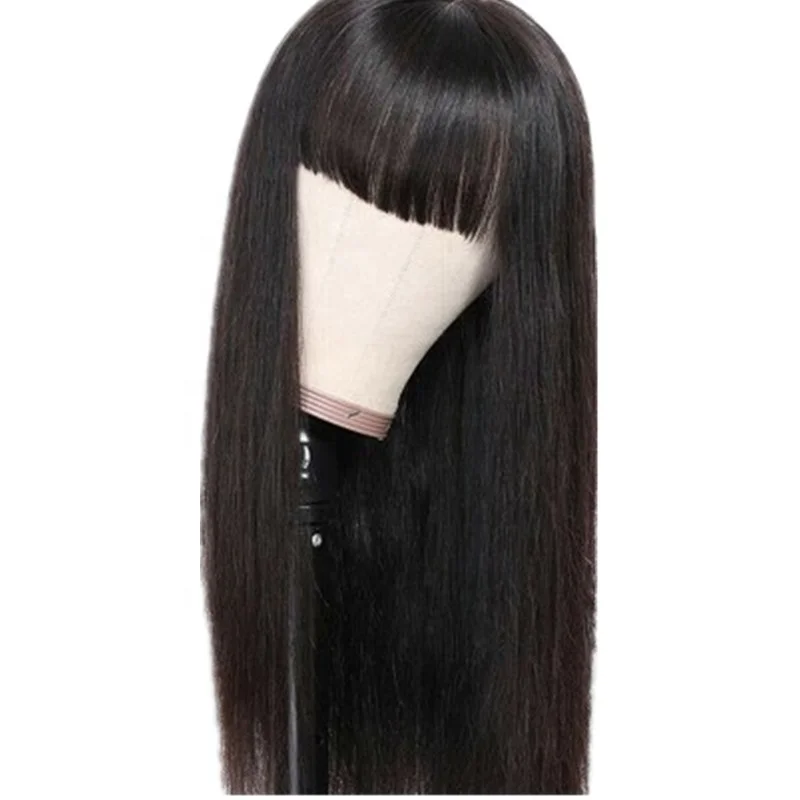 

Black Wigs With Bangs Black Long StraightWig For Euroamericans Women, Pics