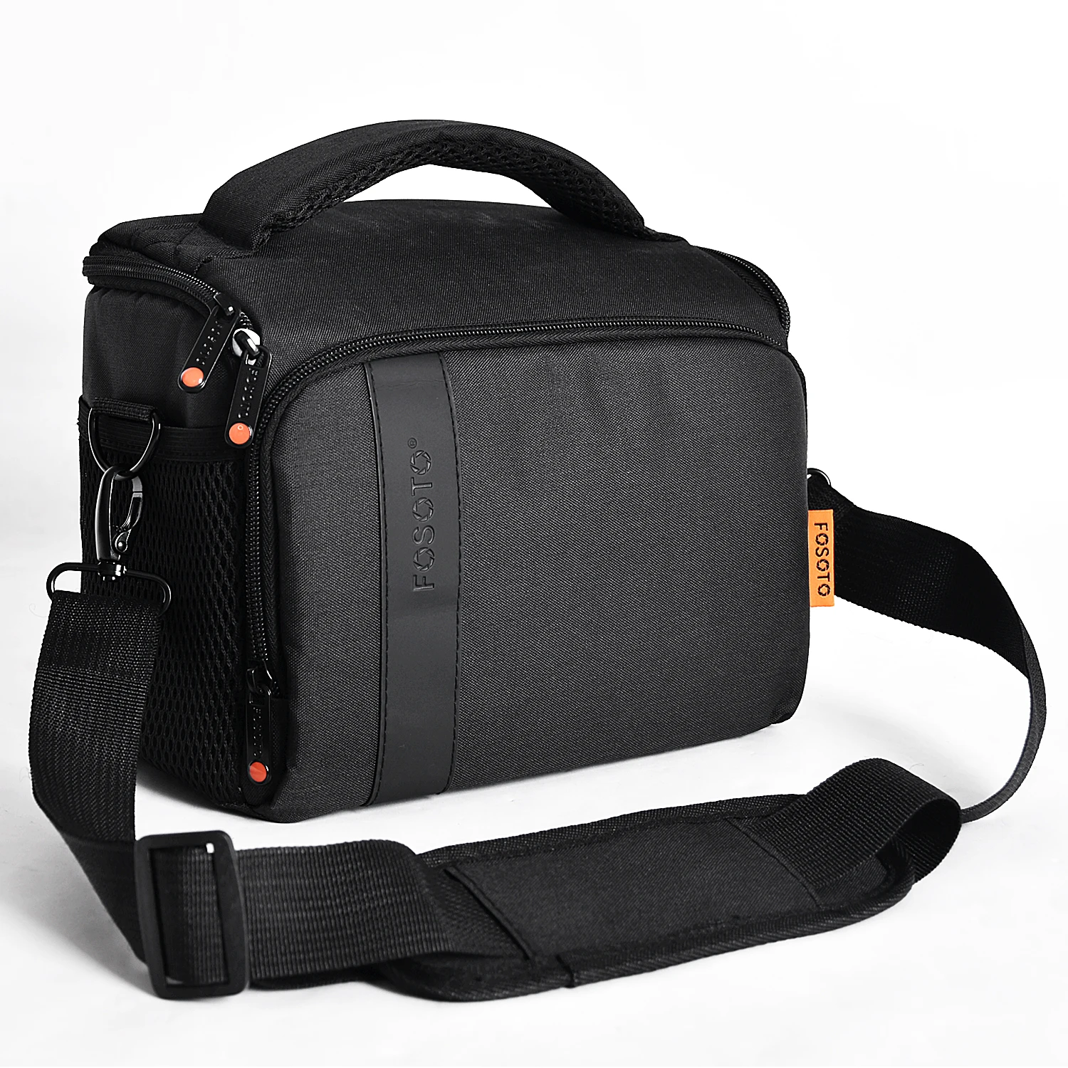 

FOSOTO DSLR Camera Bag Waterproof Fashion Shoulder Bag Video Camera case For Canon Nikon Sony Lens Pouch Photography Photo Bag, Black/grey
