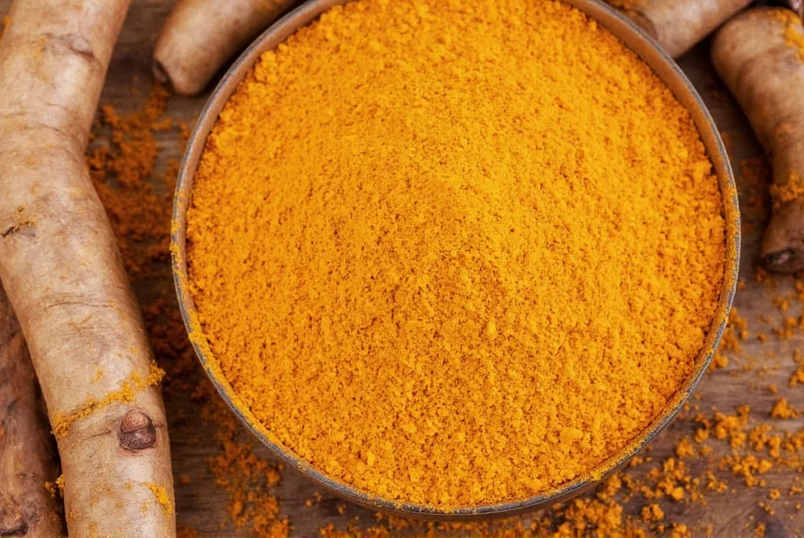 Fresh turmeric root and powdered turmeric used in traditional Indian cooking