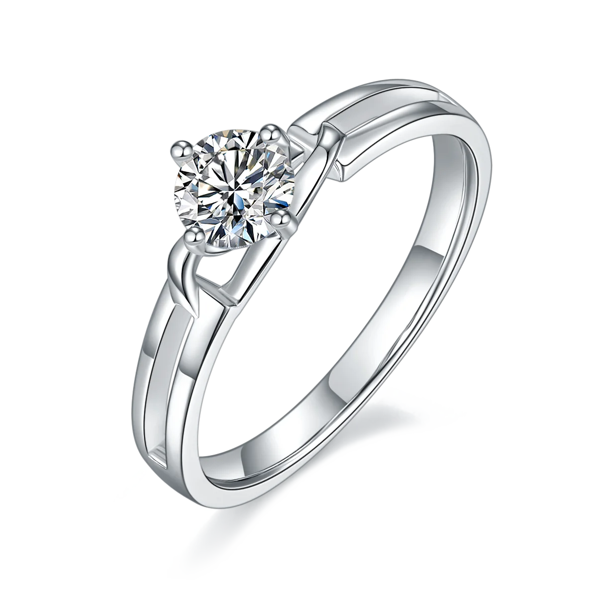 

NINE'S Factory Direct NO MOQ Exquisite 925 Sterling Silver Round White Moissanite Stone Ring Wedding Ring Women, Gold, silver, rose gold