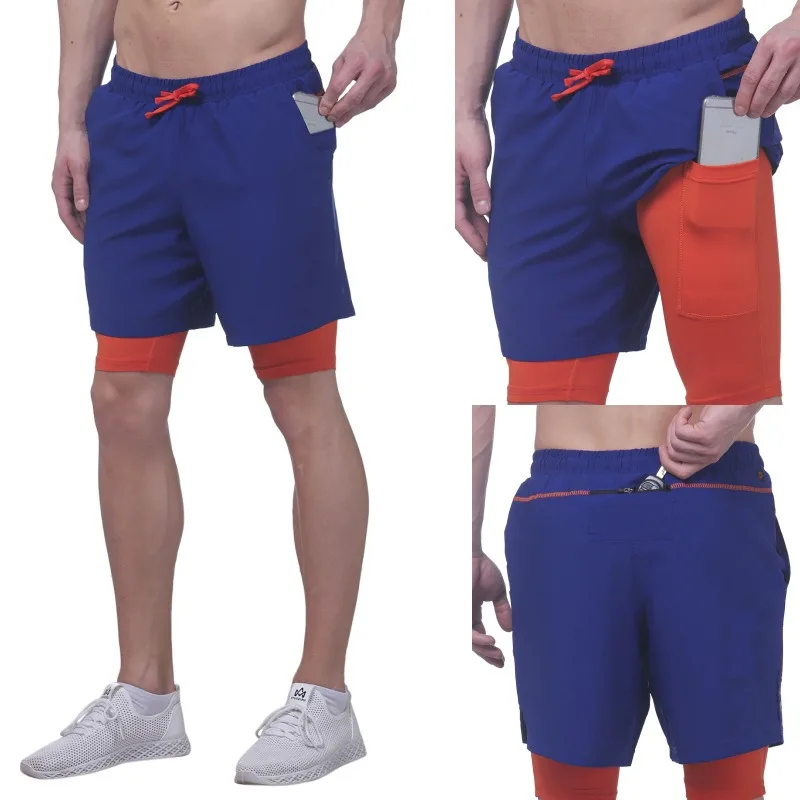 

4 colors New hot style light panel men's double mesh shorts quick dry casual five-cent pants sports and fitness shorts wholesale