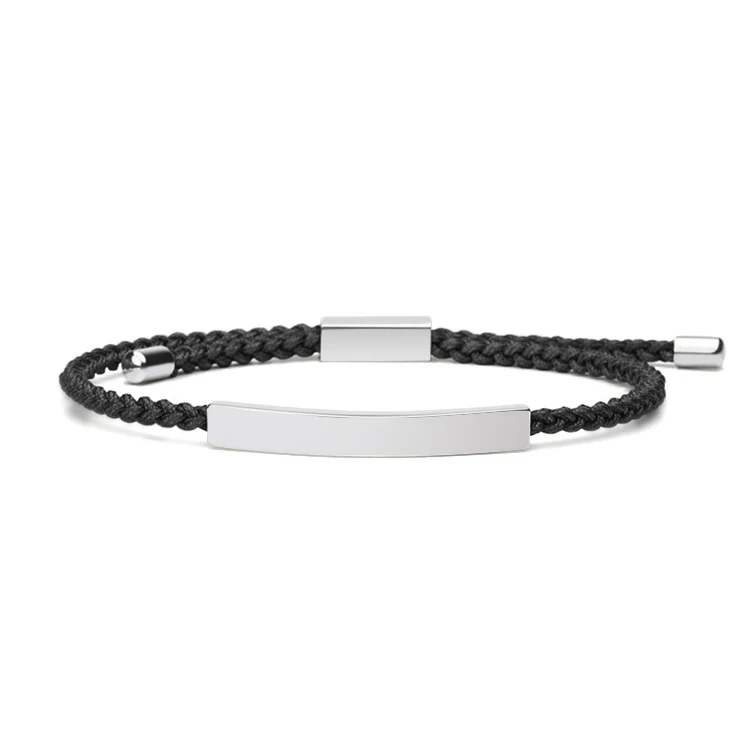 

Adjustable linear friendship bracelet, custom braided rope cord bracelet for female and man/, Siver,steel corol, gold, rose gold,customized