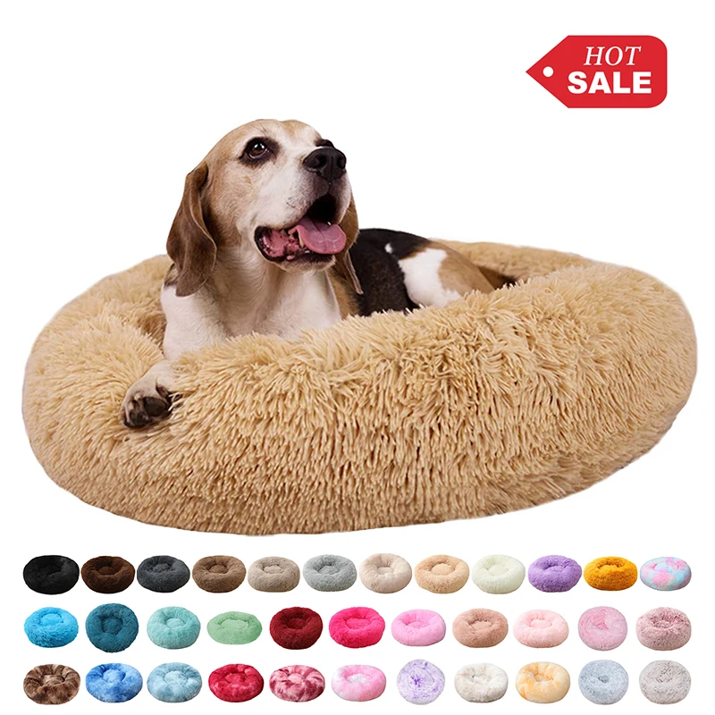 

AIDI Cheap Cama de perro 40CM 120CM Custom Fur Canvas Warm Round Donut Cuddler Luxury Animal Bed Cat Cushion Pet Beds for Dog, Customized color