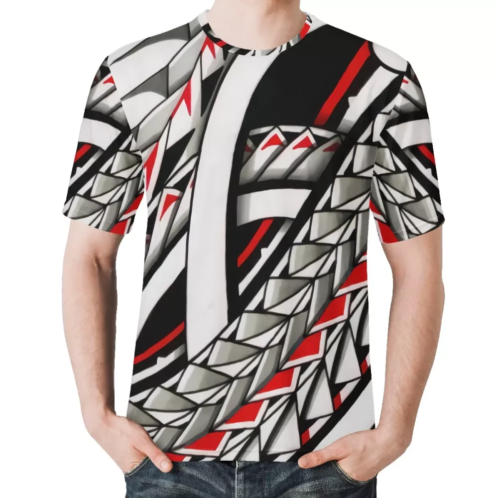 

2021 brand new Geometric pattern top quality Short Sleeve Casual T-Shirt Polynesian Tribal low price 5XL mens T-shirt 1 MOQ