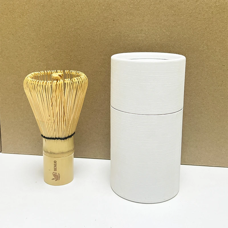 Image of Large Stock Engraving LOGO Japan Matcha Bamboo Whisk Custom Packaging 100prongs/120prongs Tea Matcha Whisk