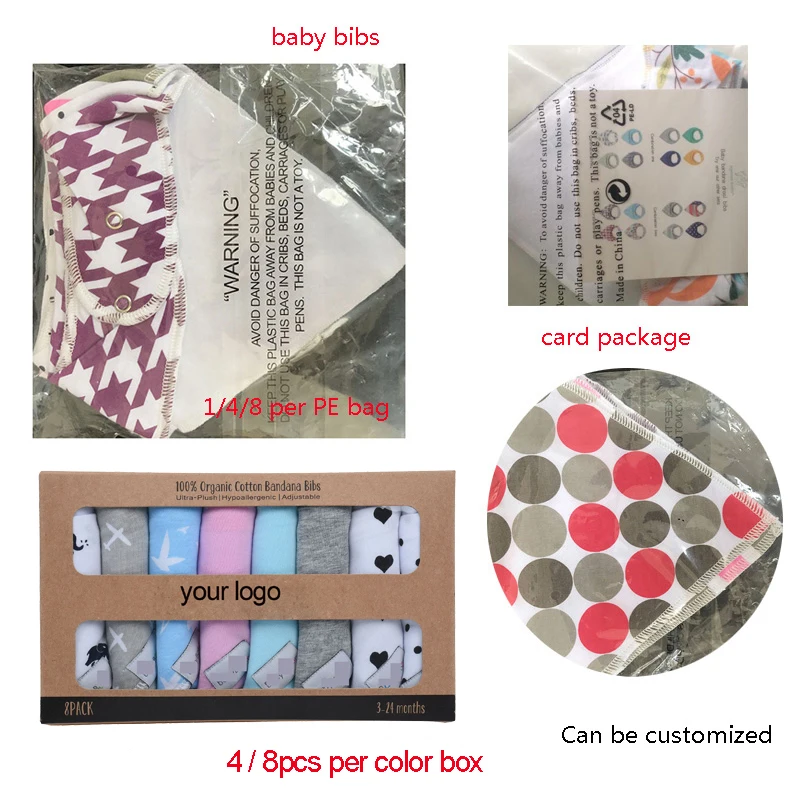 
Customized wholesales GOTS organic baby bibs for drooling and teething 