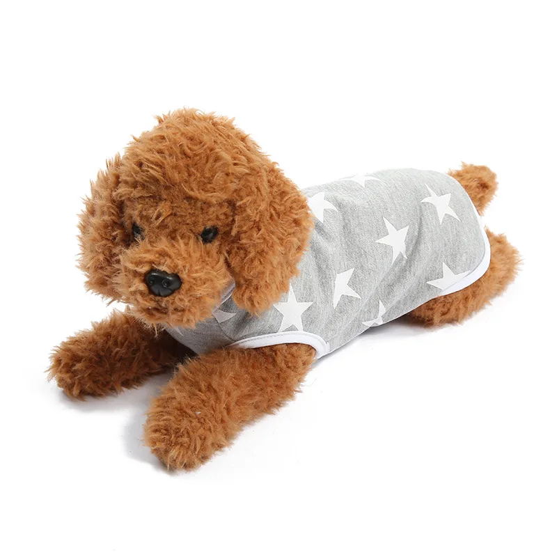 

Wholesale Designer Funny Spring Summer Stars Lovers Heart Dog Printing Polyester T Shirt T-shirt Clothes For Dogs And Cats, Print