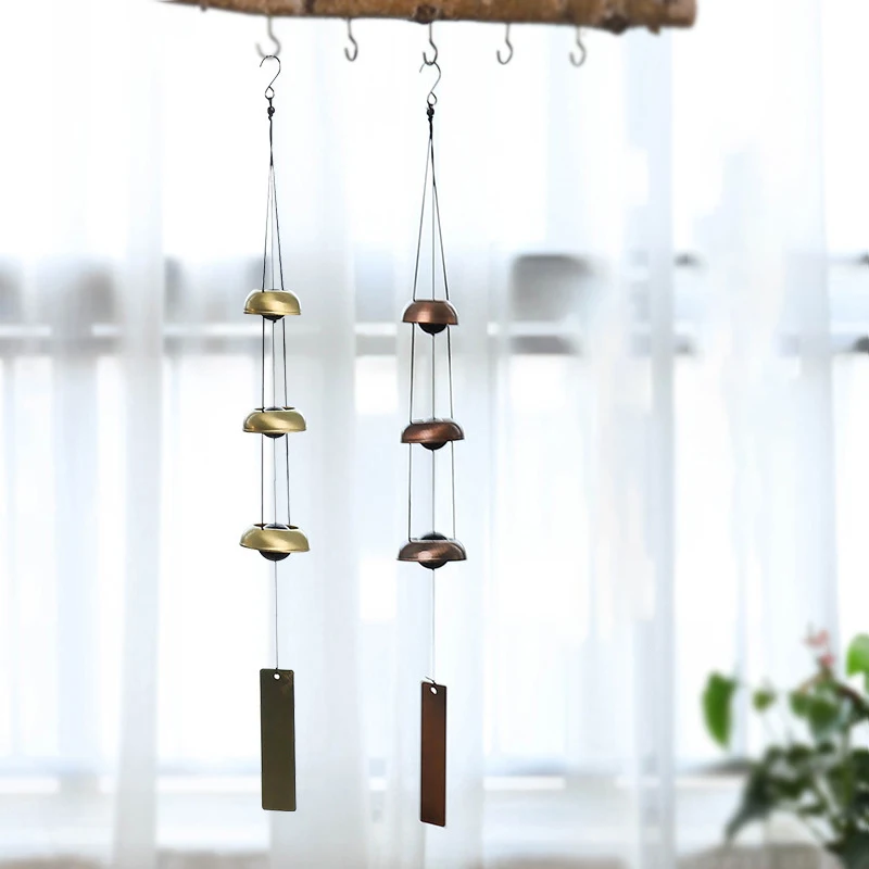 

E140 26 Inch Home Decor Windchimes With 3 Glass Beads Bells Outdoor Garden Hanging Decoration Memorial Wind Chimes