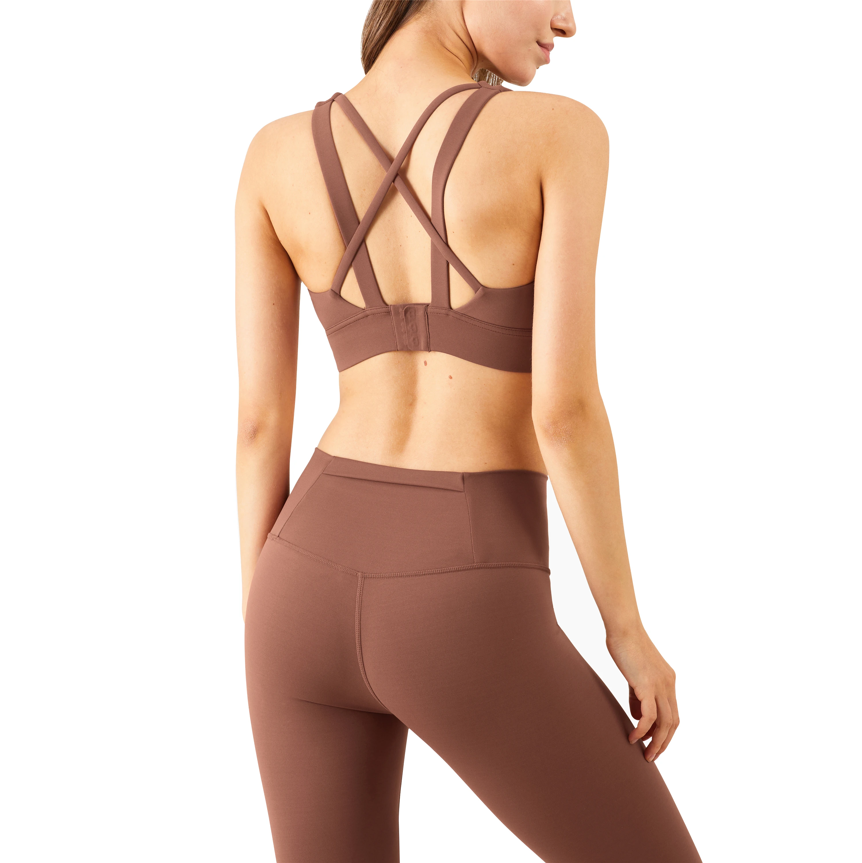 

Women High Stretchy Soft Active Training Exercise Leggings Tops Set, Picture show