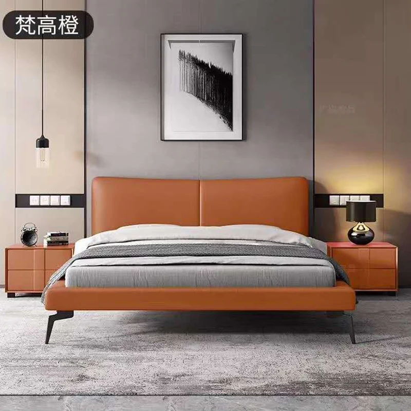 Good Quality Luxury Solid Wood Leather Bed Home Leather Bed Buy