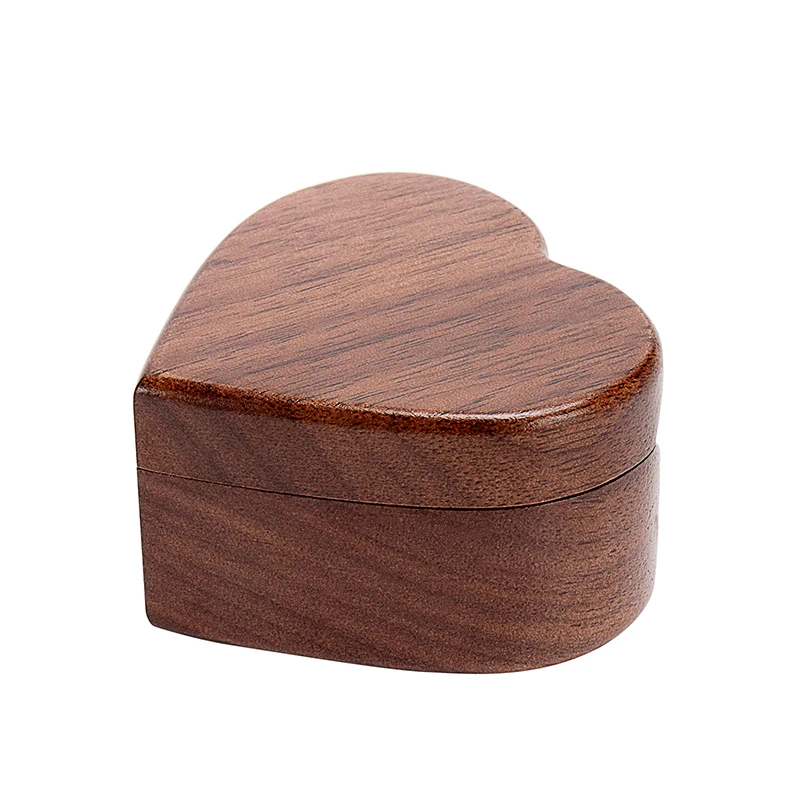 

Heart Shaped Jewelry Organizer Wood Ring Box Wooden Jewelry Presentation Box Case with Velvet Soft Interior, Natural