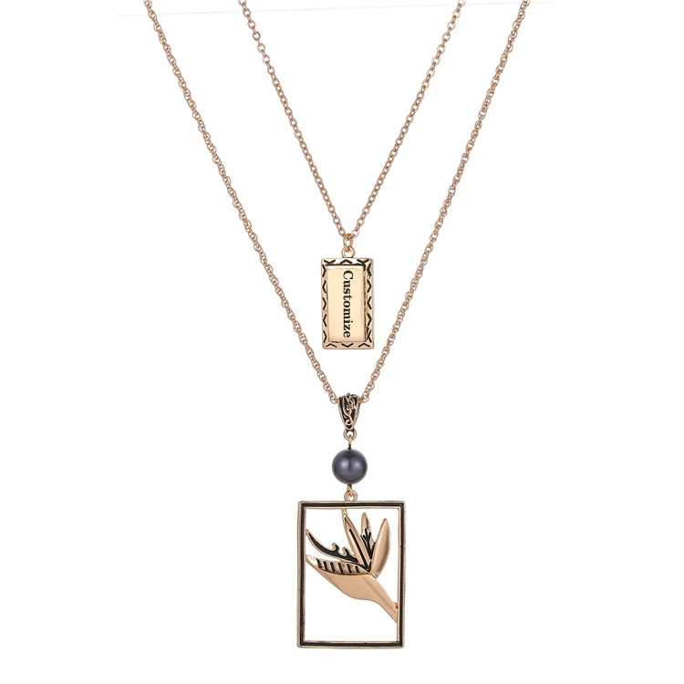 

Women Pearl Custom Pendant Necklaces Fashionable Jewelry Hawaiian Custom Necklace, Golden