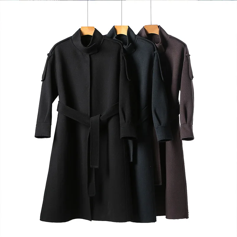 

New Fashion Winter Real Fox Fur Collar Women wool coat Cashmere Wool Coat colleg jacket