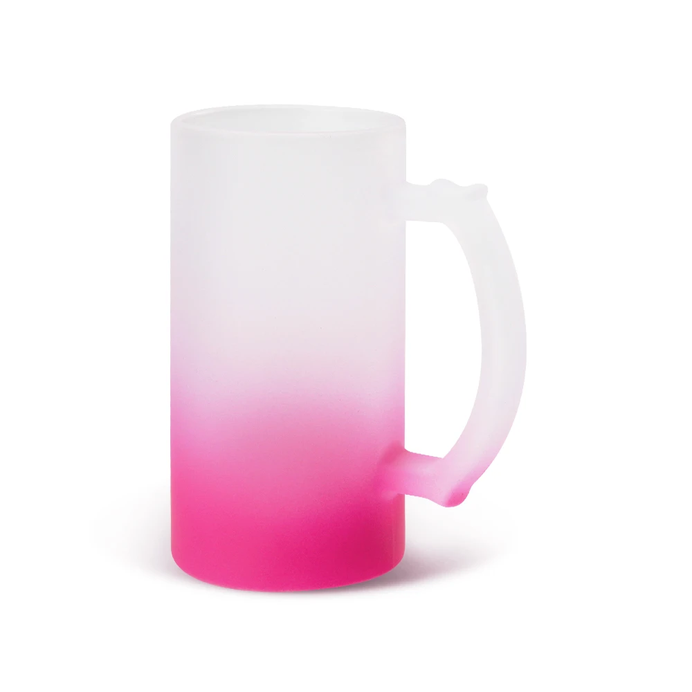 

2021trending 16oz gradient Frosted Glass Beer Mug for Sublimation Colorful Blank Transparent Wholesale freely sample, 8 colors
