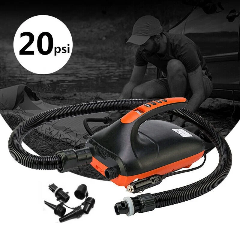 

inflatable paddle board accessories pump electrical sup air pump 20psi, Orange & black