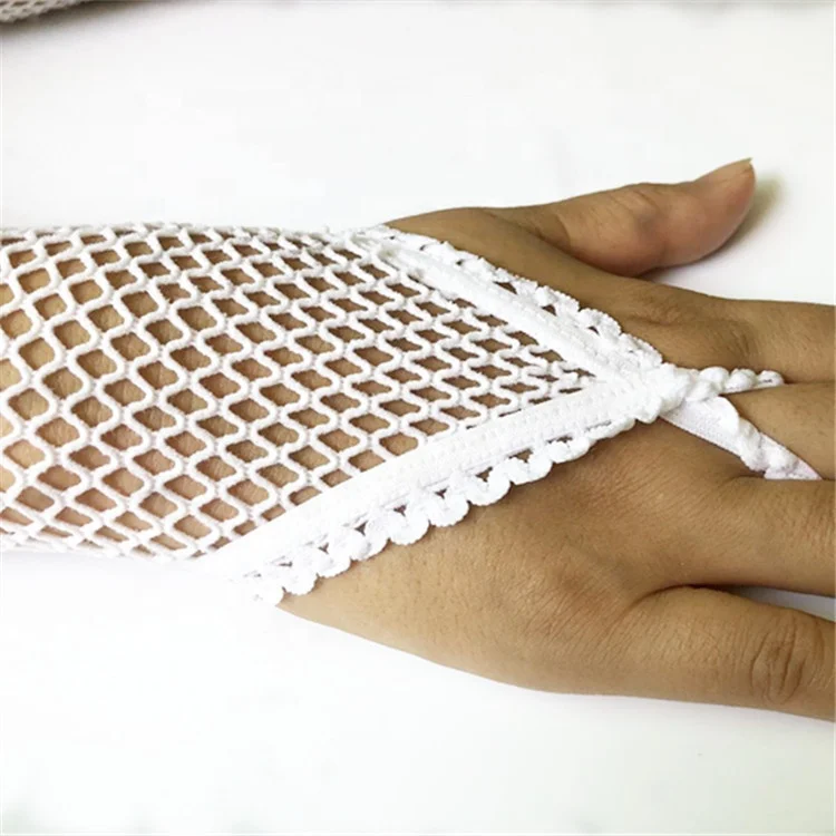 
Women Sexy Long Fingerless Twist Fishnet Gloves 