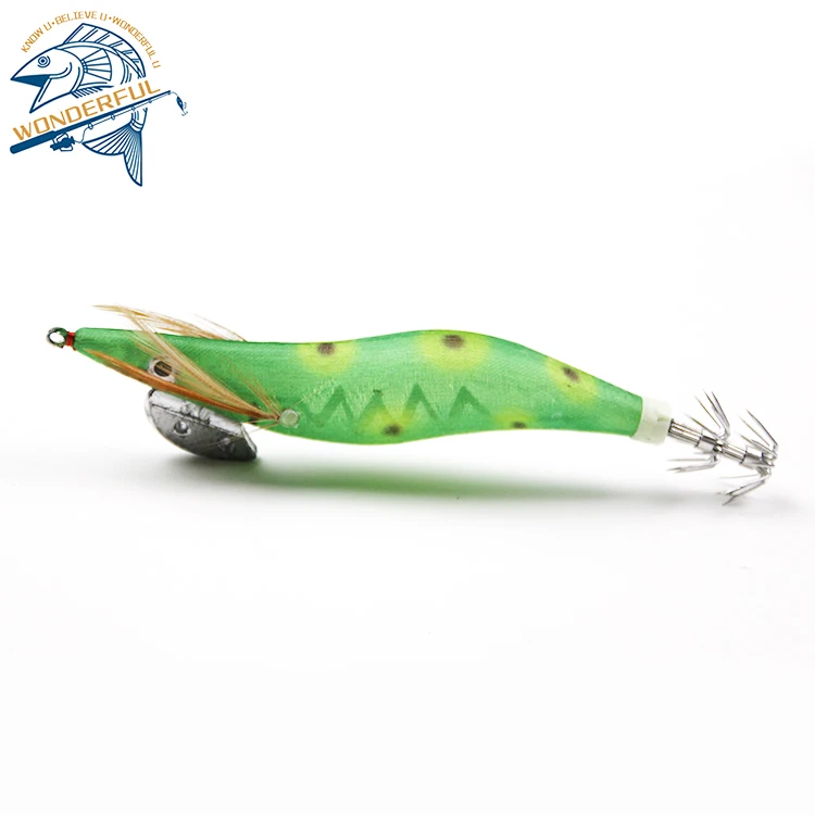 

12cm Hard Plastic Sinking Trolling Saltwater Cuttlefish Wooden Shrimp Squid Jig Lure With Octopus Hook