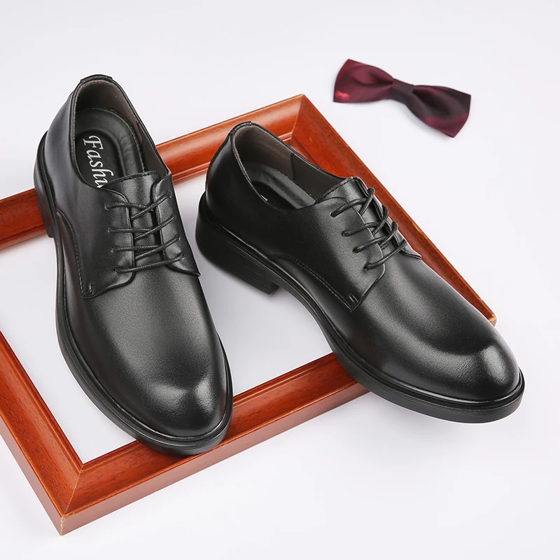 

Factory supplied sewing formal man men casual leather shoes soal soulier with low price, Black