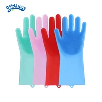 

Reusable Silicone Dish Washing Sponge Scrubber Gloves Cleaning Glove Heat Resistant Glove Kitchen Tool for Kitchen