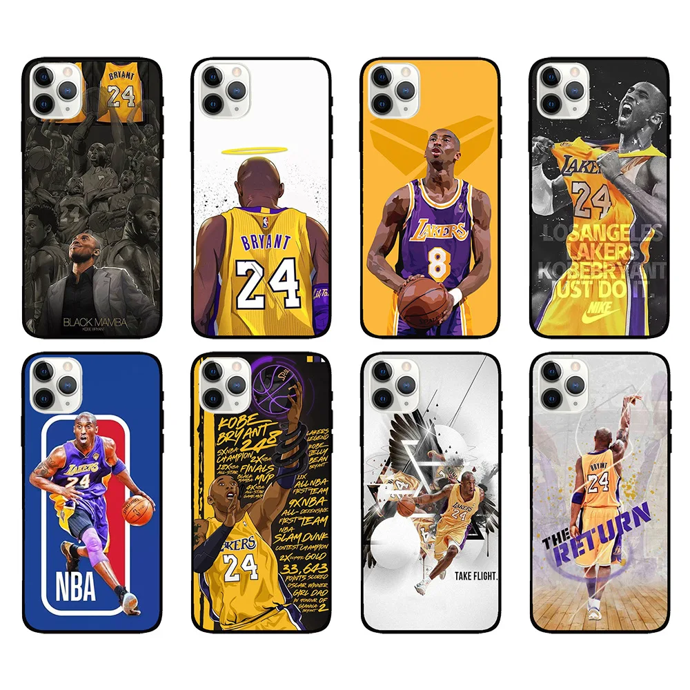 

Fashion 2021 New Kobe Bryant Lakers Design Soft Case for Iphone 11 12 Pro MAX Accessories Protecting Cover for Iphone X XR XSMAX