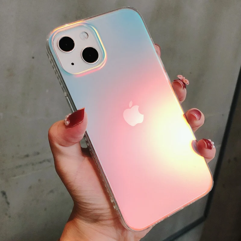 

Luxury Matte Laser Aurora Phone Case for iPhone Case 13 Mini Pro Max Hybrid Ammor Shockproof for iPhone 12 Mini Max Case Cover