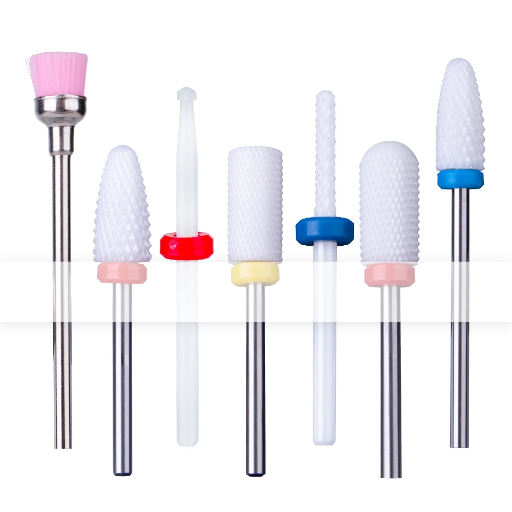 

Nail Drill Bits Set Ceramic Tungsten Steel Alloy 7Pcs Acrylic Cuticle Bit Set, White;pink;yellow;purple;blue;black